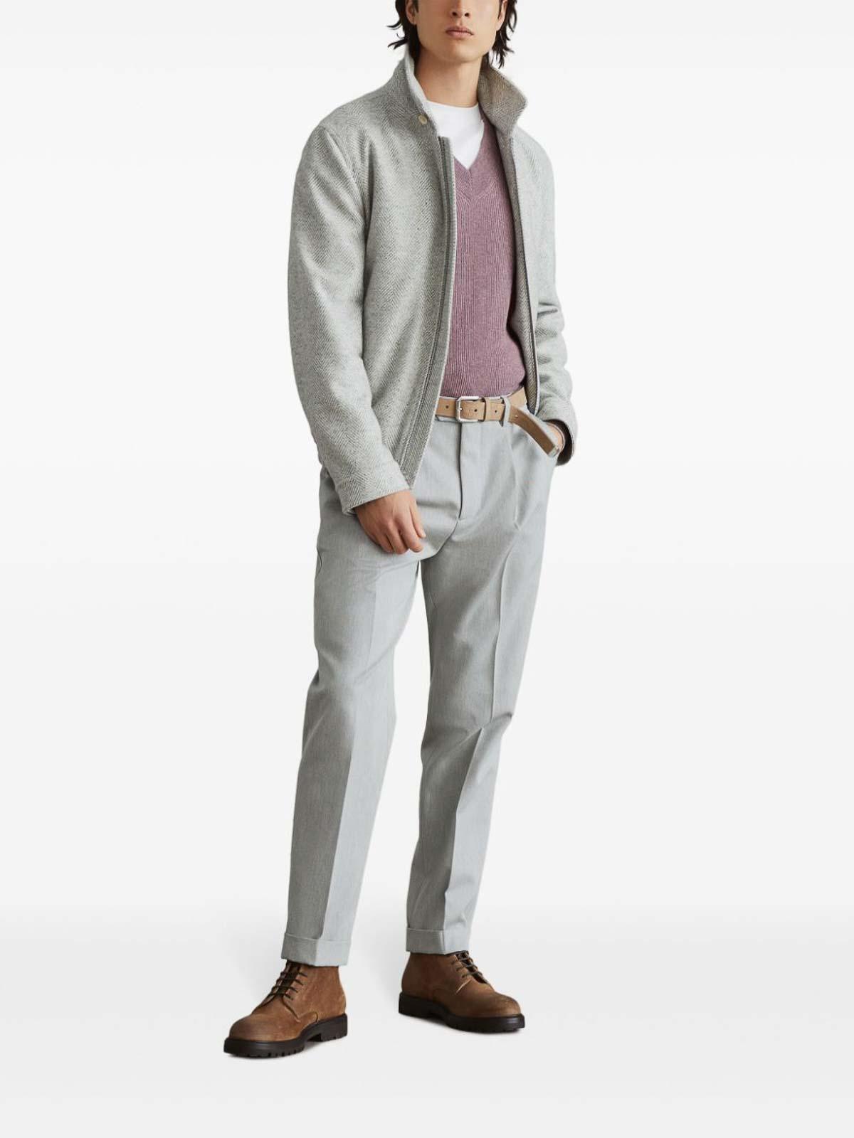 BRUNELLO CUCINELLI Cashmere V-neck Sweater In Multicolor Product Image