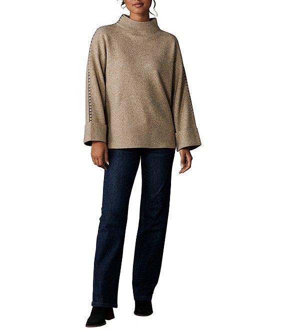 The Normal Brand Whipstitch Stretch Knit Wool Blend Mock Neck Sweater Product Image