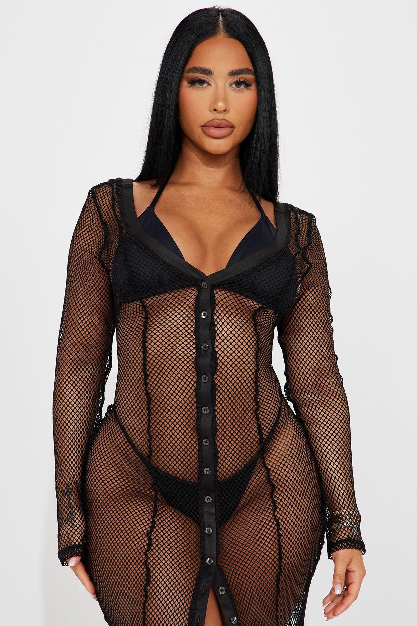 Adriana Swim Cover Up Dress - Black Product Image