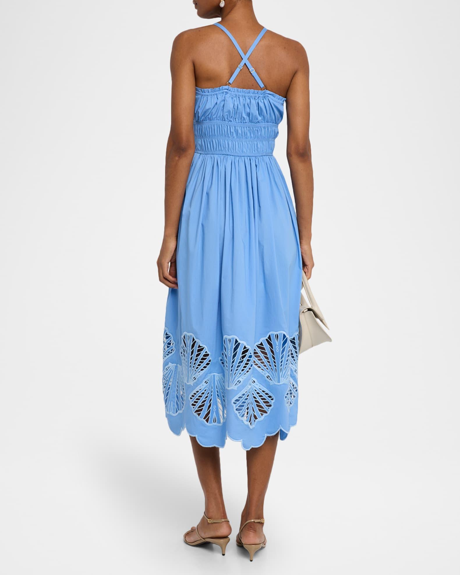 Spritz Smocked Seashell Cutout Midi Dress Product Image
