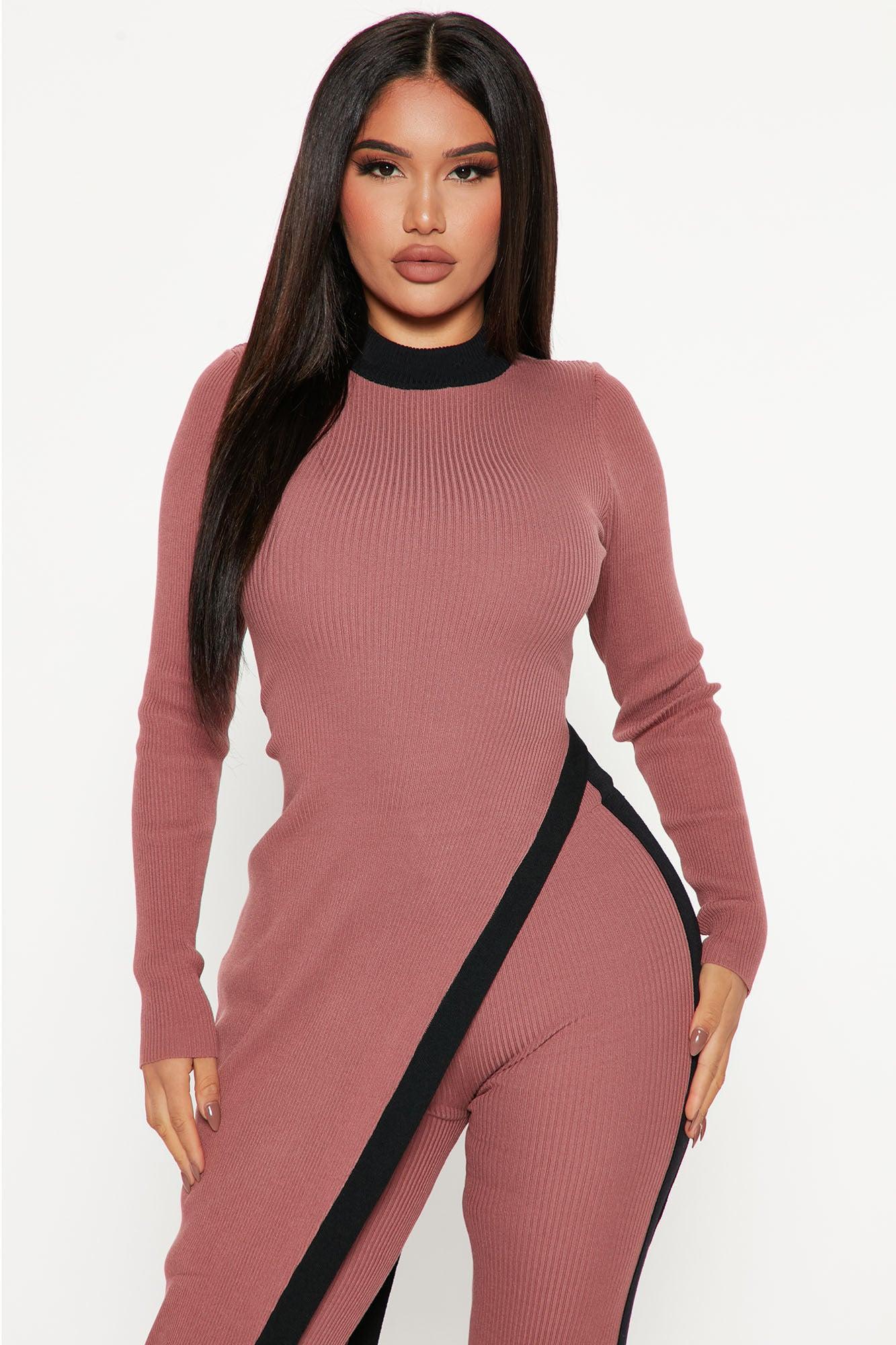 Skylar Sweater Pant Set - Mauve/combo Product Image