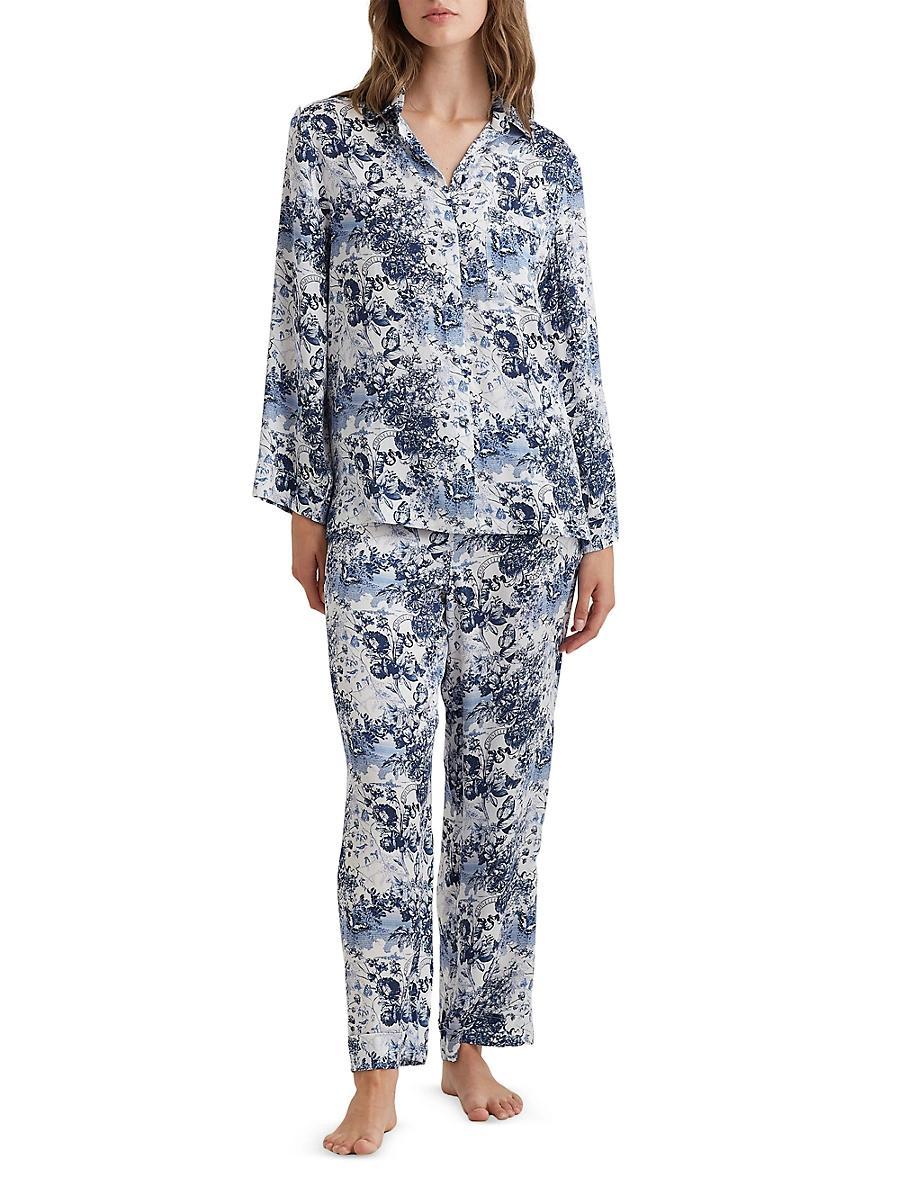 Womens Toile De Jouy Silk Pajamas Product Image