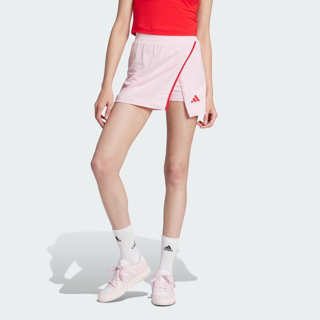 Women's adidas Essentials Cotton Skort, Size: Medium, Black Product Image