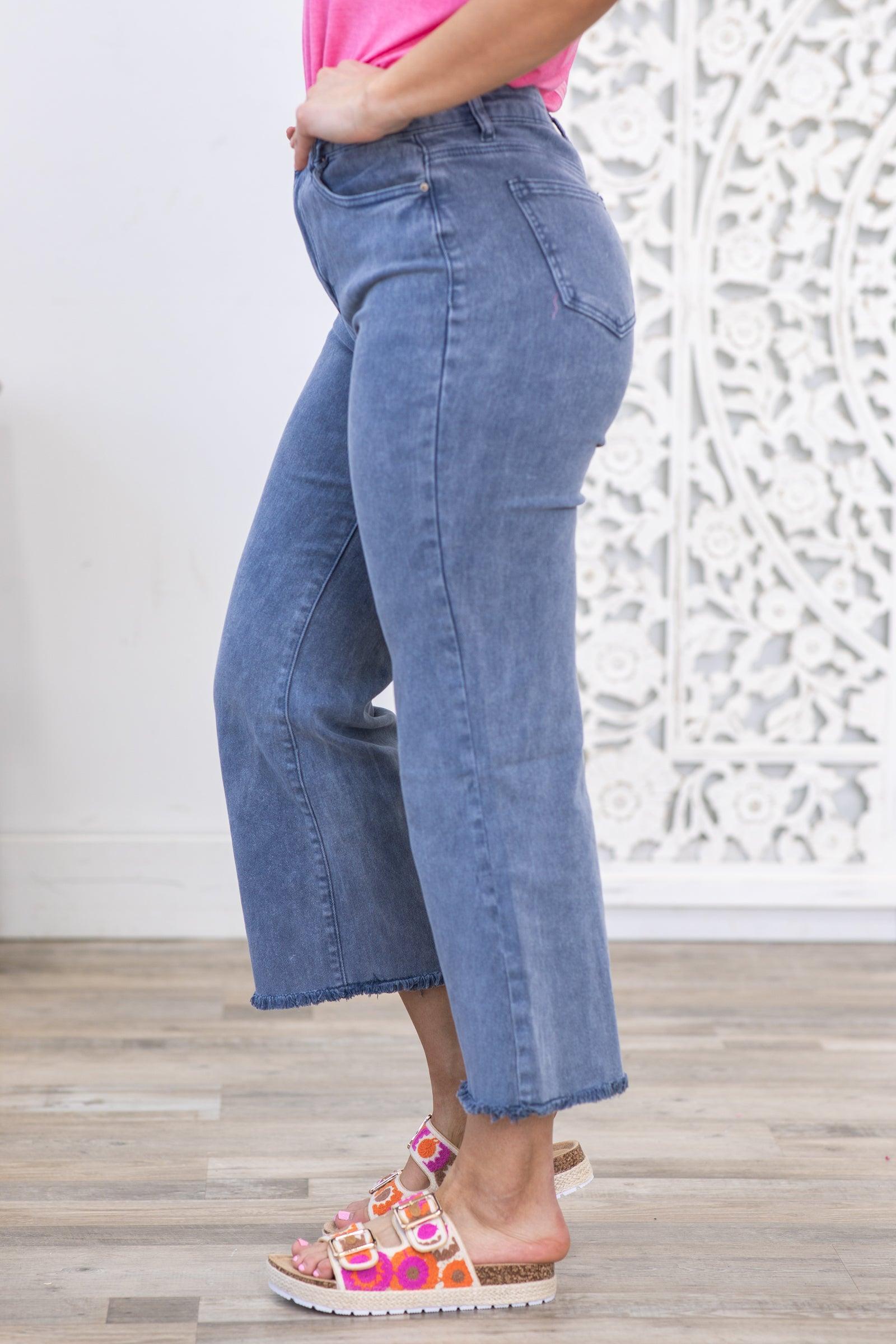 Navy Washed Kick Flare Jeans Product Image