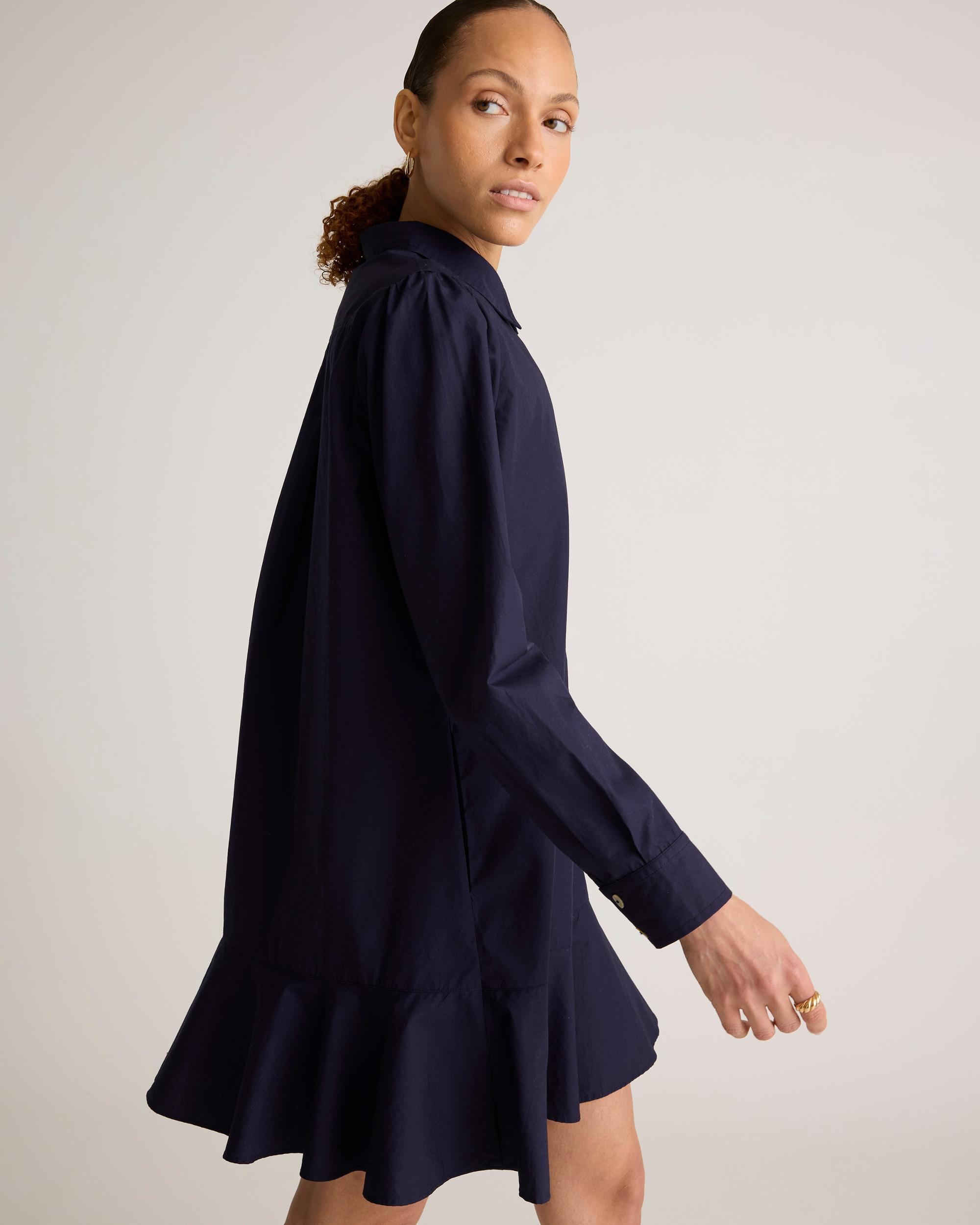 Quince | Women's Poplin Drop Waist Shirt Dress Organic Cotton Product Image