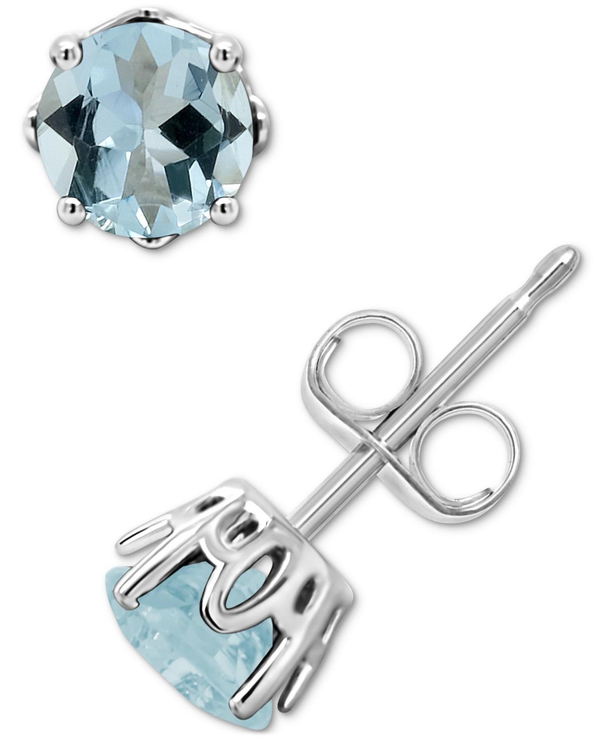 Celebration Gems Sterling Silver Aquamarine Stud Earrings, Women's, Blue Product Image