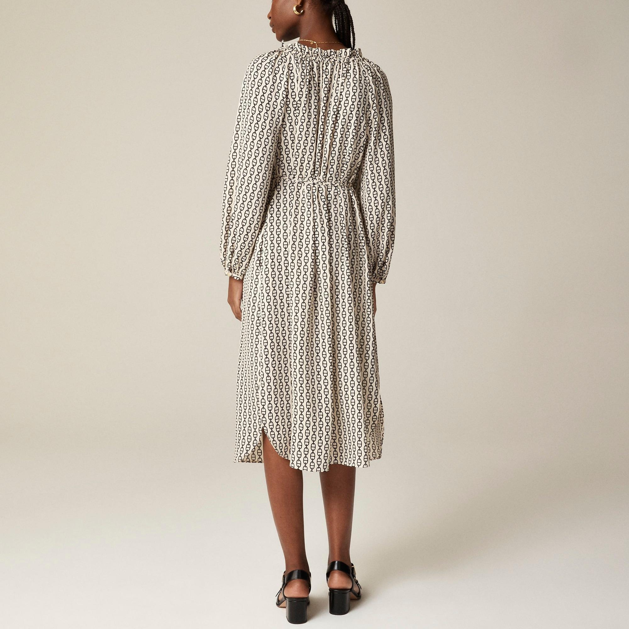 Ruffleneck midi dress in vintage links print Product Image