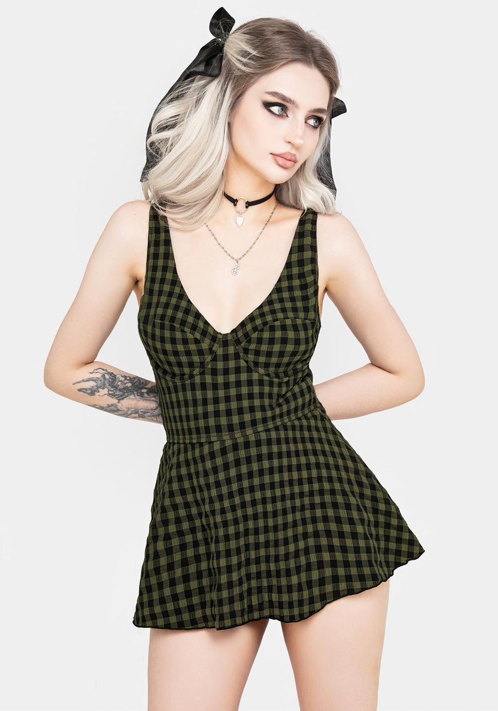 Terra Gingham Peplum Skirted Swimsuit Product Image