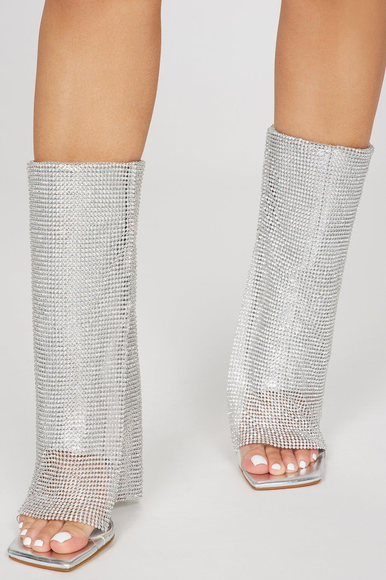 Send It With Love Heels - Silver Product Image