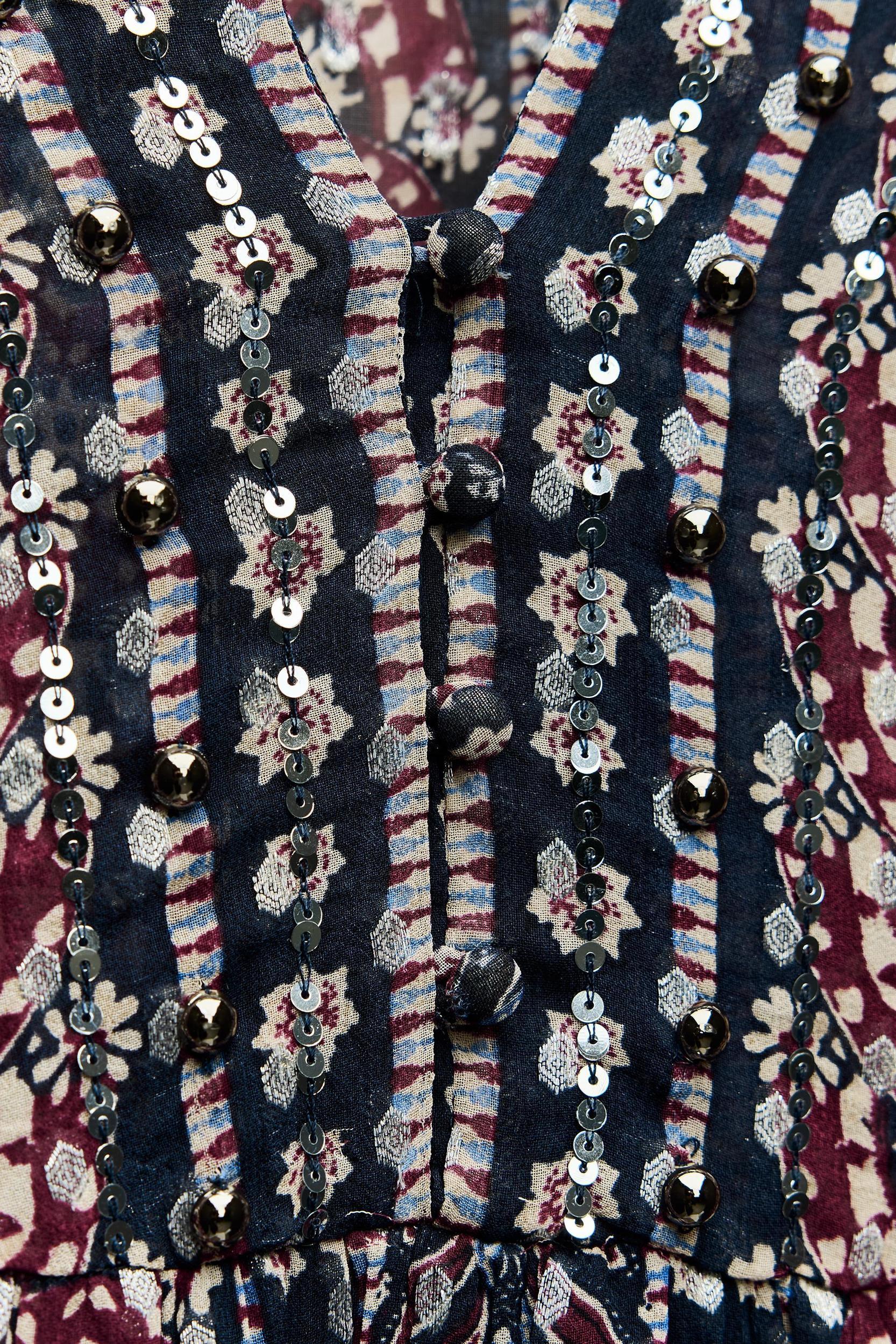 METALLIC THREAD PRINTED DRESS Product Image