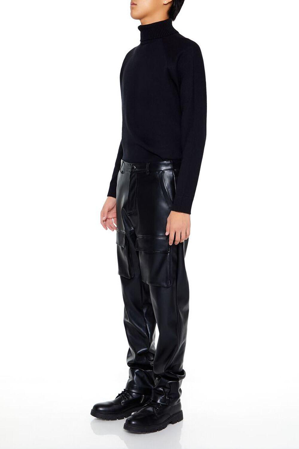 Slim-Fit Faux Leather Cargo Pants | Forever 21 Product Image