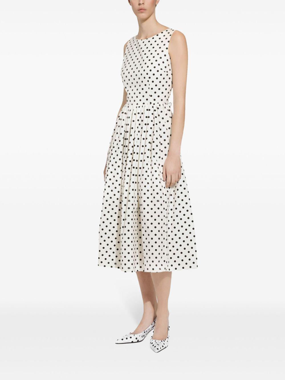 polka-dot cotton midi dress Product Image