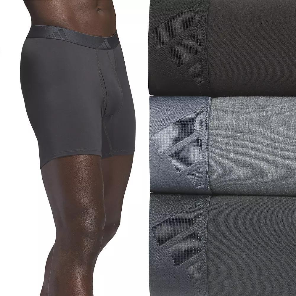 Men's adidas 3-Pack Luxe Comfort Boxer Briefs, Size: Small, Carbon Grey Grey Product Image