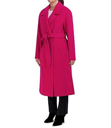 Cole Haan Womens Luxe Wool Oversized Coat - Pink Size 14 Product Image