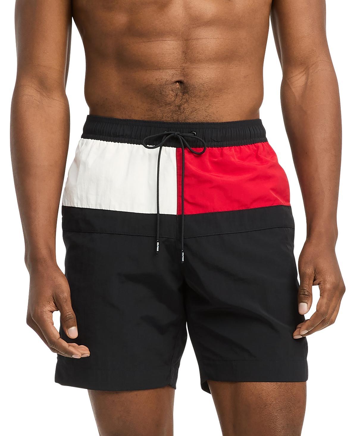 Men's Tommy Hilfiger 7" Drawstring Swim Trunks, Size: Large, Desert Product Image