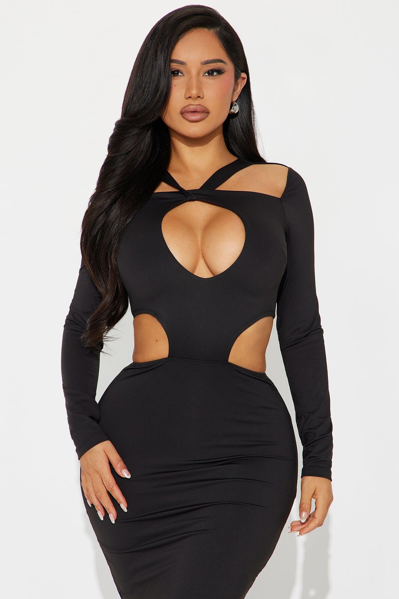 Melody Cut Out Maxi Dress - Black Product Image