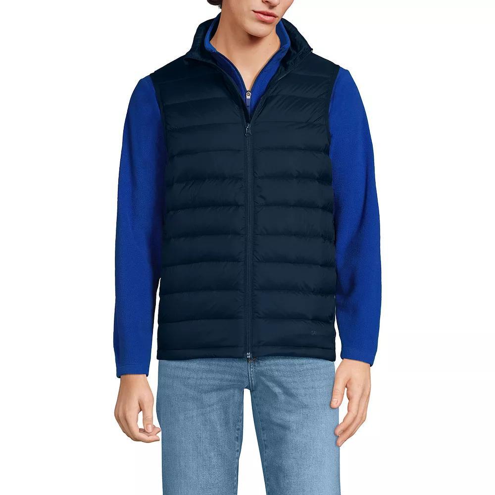 Men's Lands' End Wanderweight Down Puffer Vest, Size: Large, Mist Green Product Image