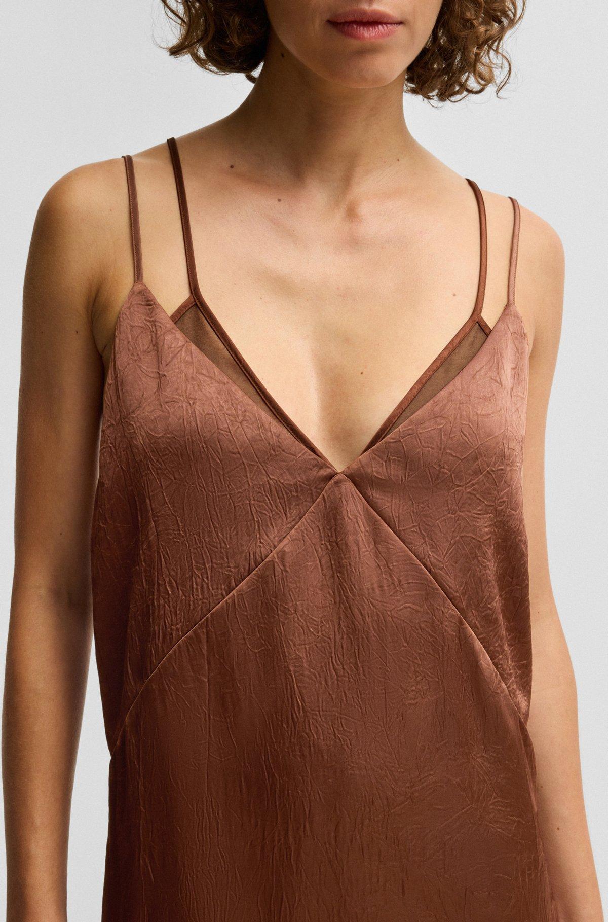 Strappy dress in crinkle satin Product Image