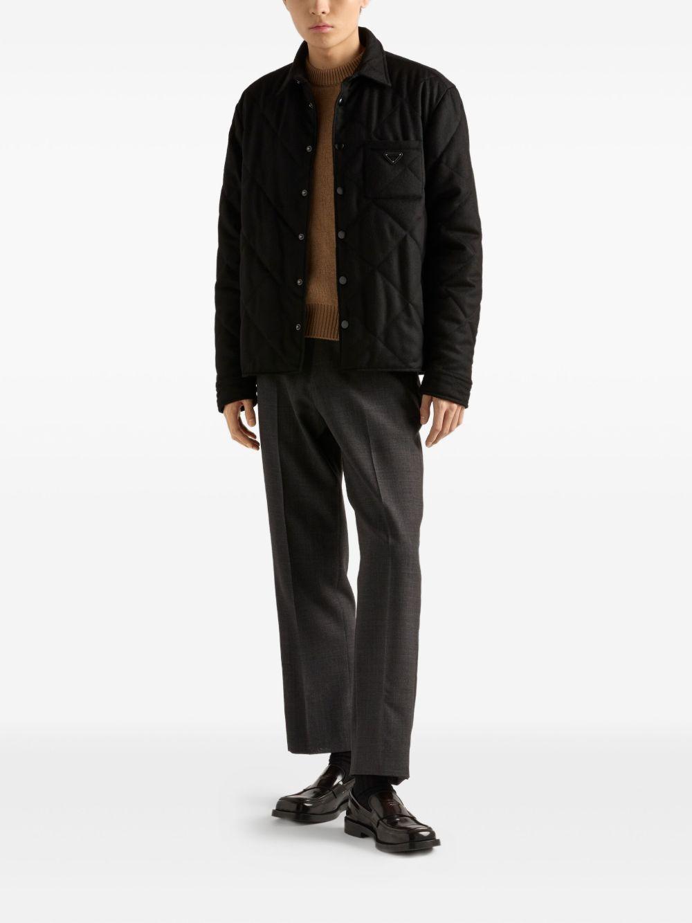 quilted cashmere shirt Product Image