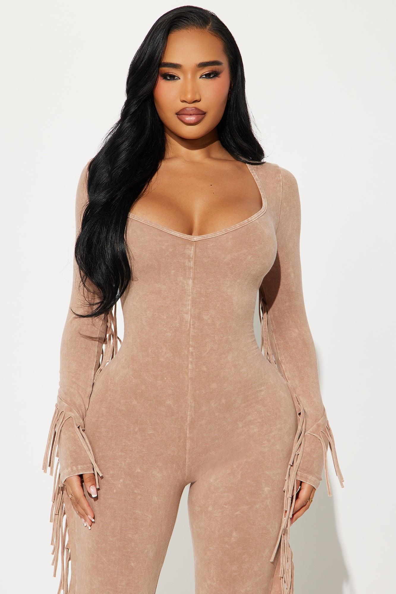 Self Love Fringe Jumpsuit - Mocha Product Image