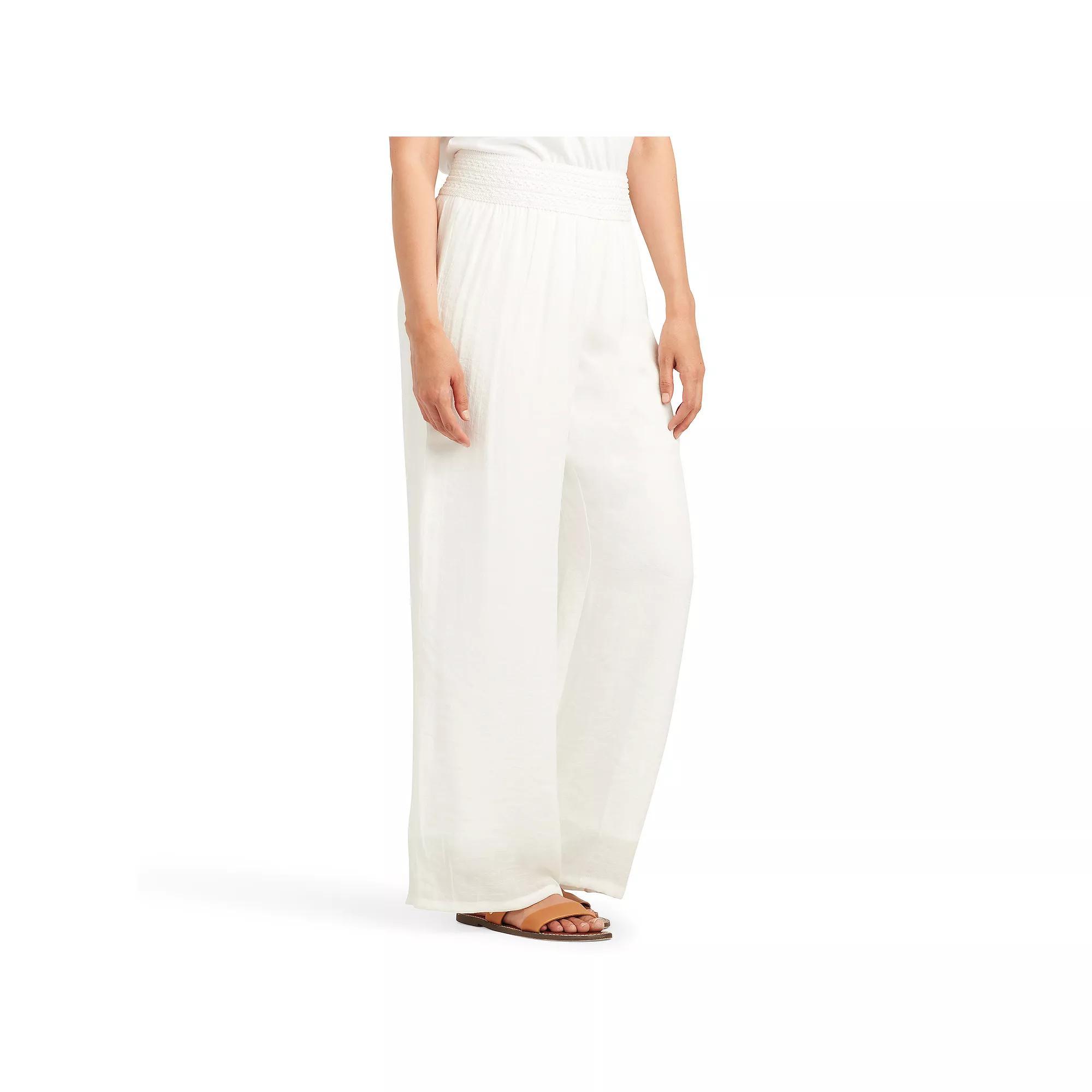 Petite AB Studio Elastic Waistband Pants, Women's, Size: XXL Petite, Off White Product Image