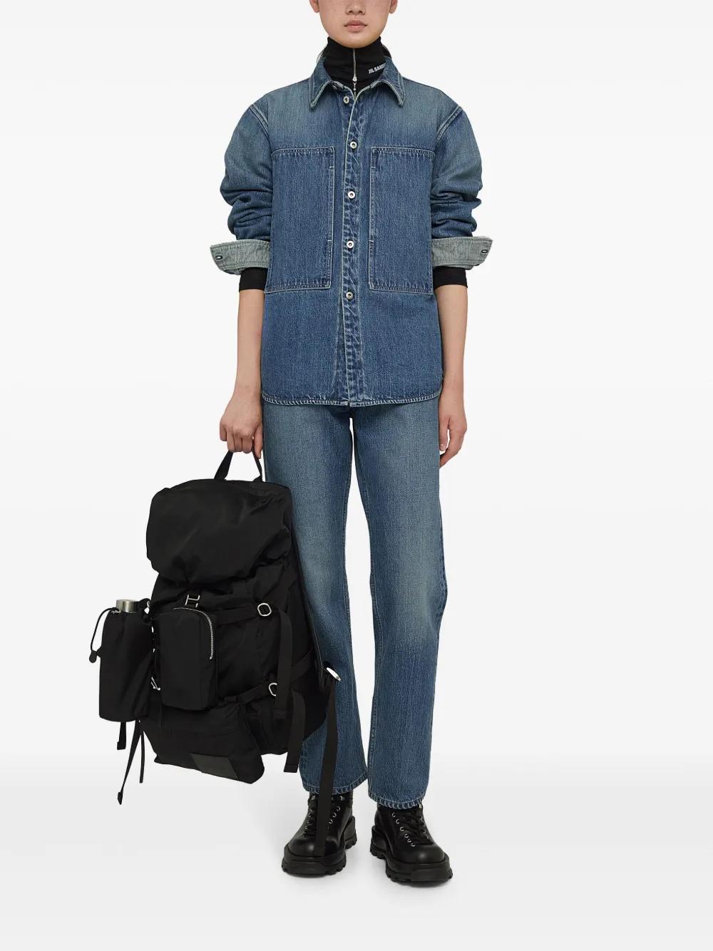 JIL SANDER Straight-leg-jeans Mit Logo-applikation In Blau Product Image