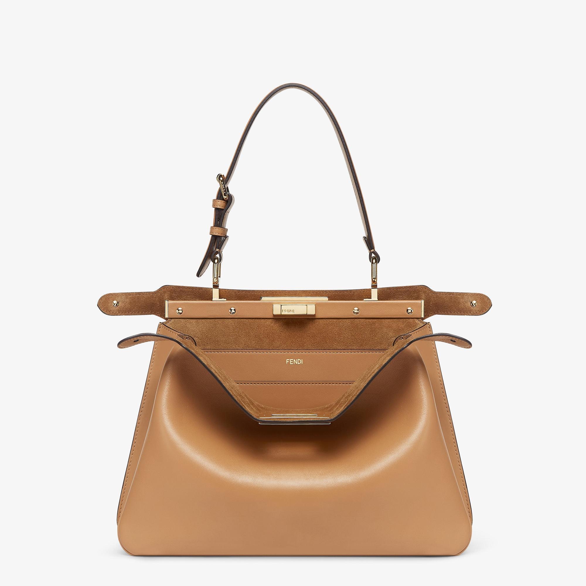 Peekaboo Soft MediumCappuccino-colored leather bag Product Image