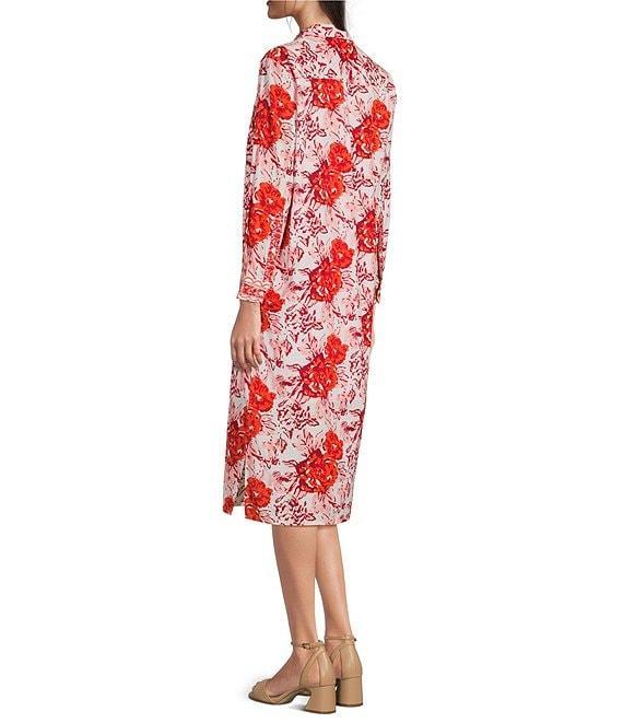 Jude Connally Martha Painted Blooms Print Point Collar Long Sleeve Midi Dress Product Image