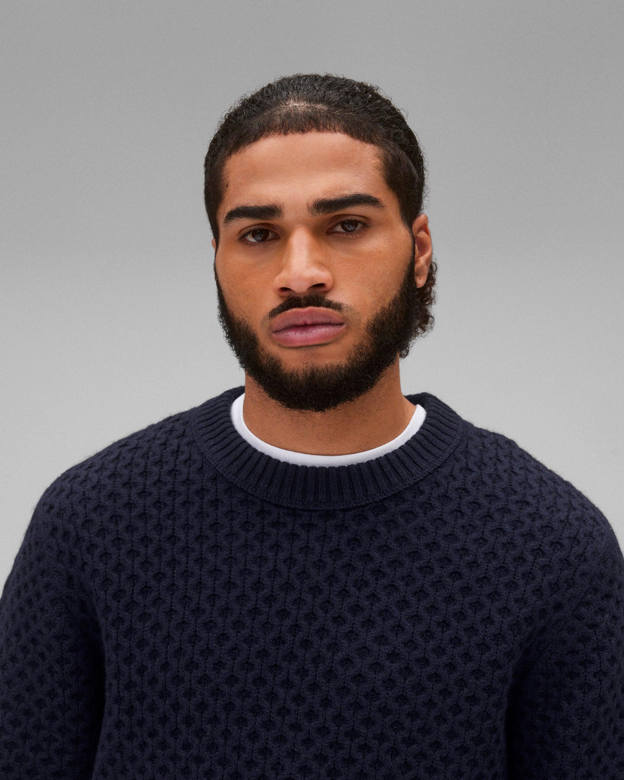 Merino Honeycomb Crewneck Male Product Image