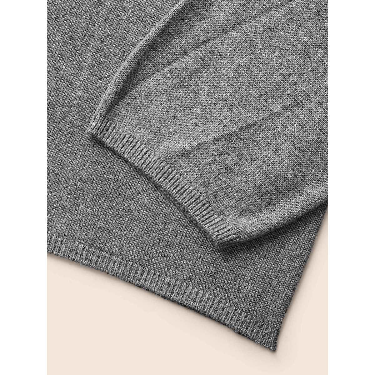 Plus Size Supersoft Essentials Plain Lapel Collar Drape Cardigan DimGray Women Casual Loose Long Sleeve Everyday Cardigans BloomChic 28/5X Product Image