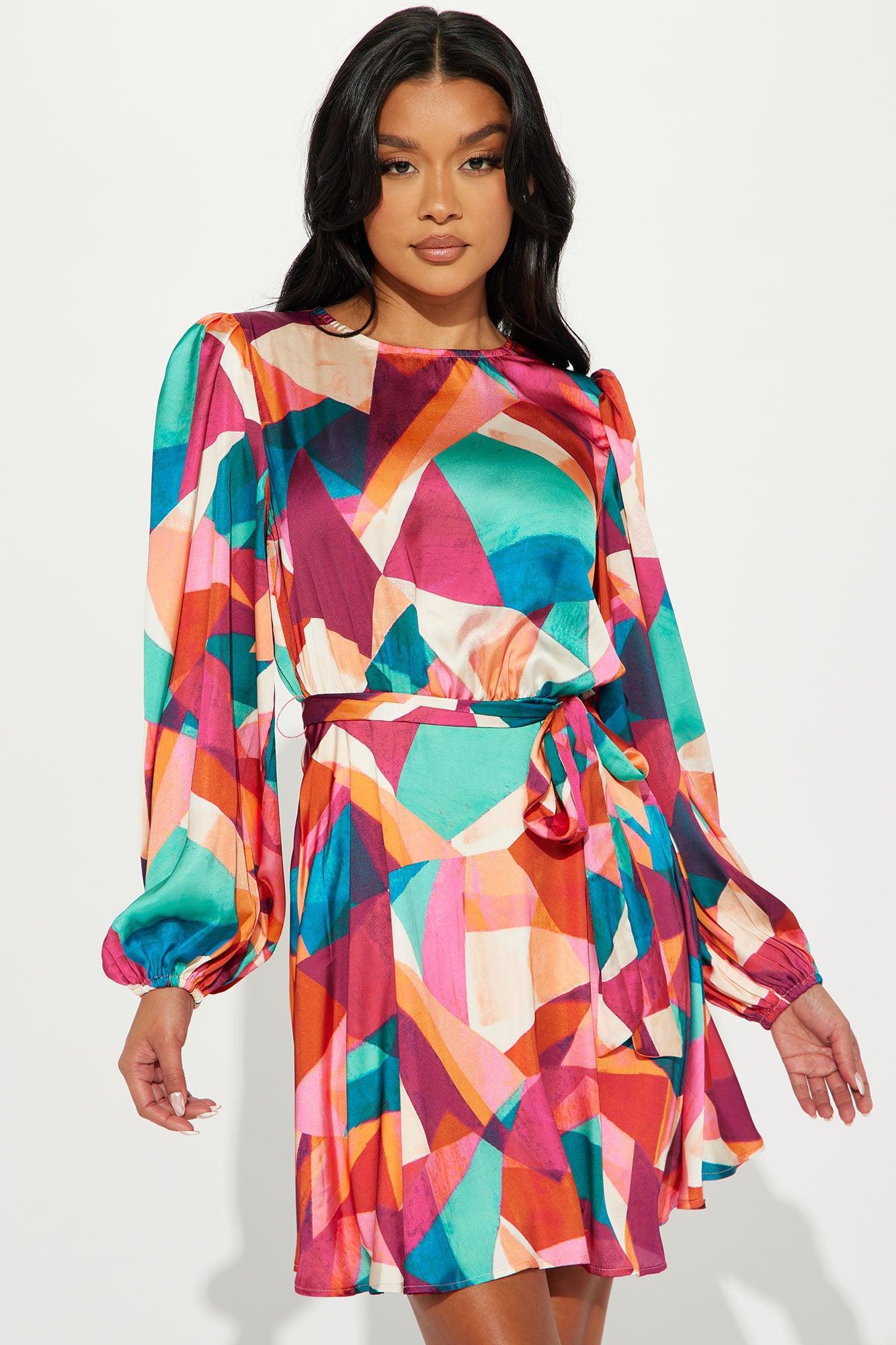 Vatican Sight Mini Dress - Rust/combo Product Image