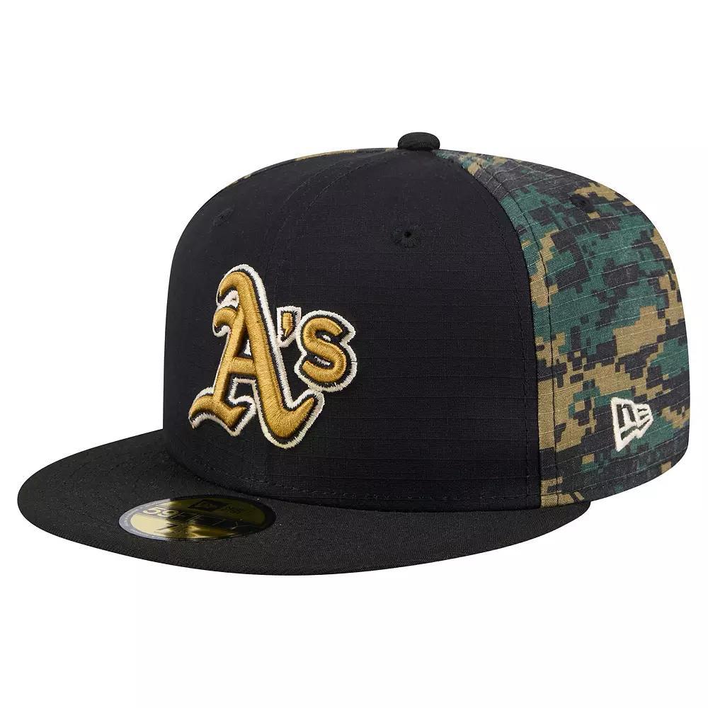 Men's New Era Black Oakland Athletics Digi Camo 59FIFTY Fitted Hat, Size: 7 1/2 Product Image