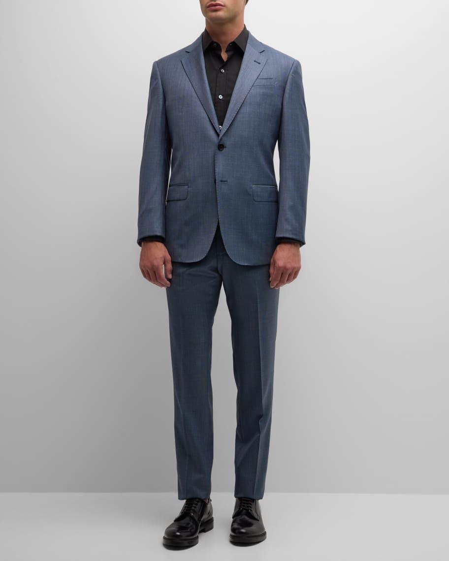 Mens Solid Wool-Blend Suit Product Image
