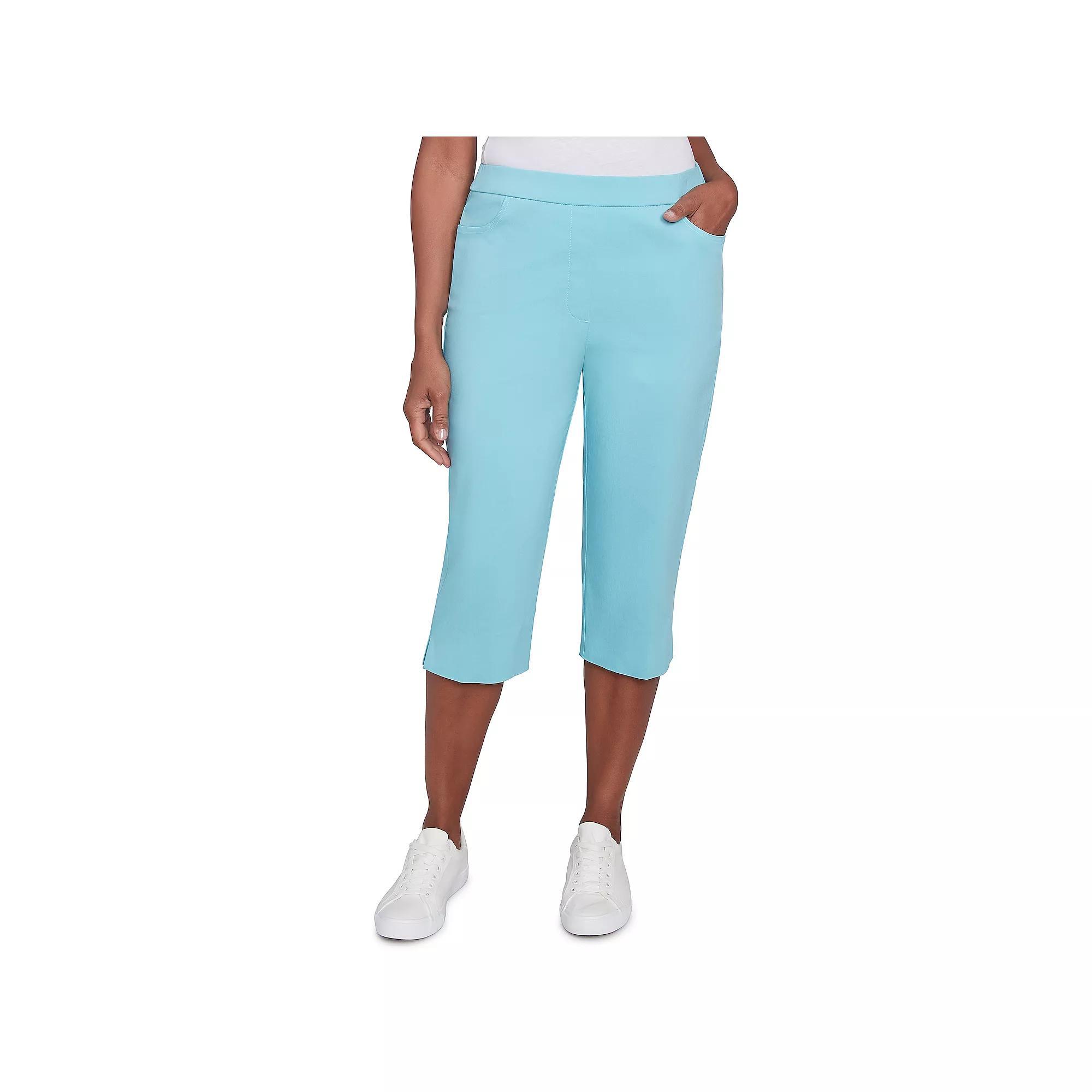Petite Alfred Dunner Allure Classic Clamdigger Pants, Women's, Size: 10 Petite, Blue Product Image