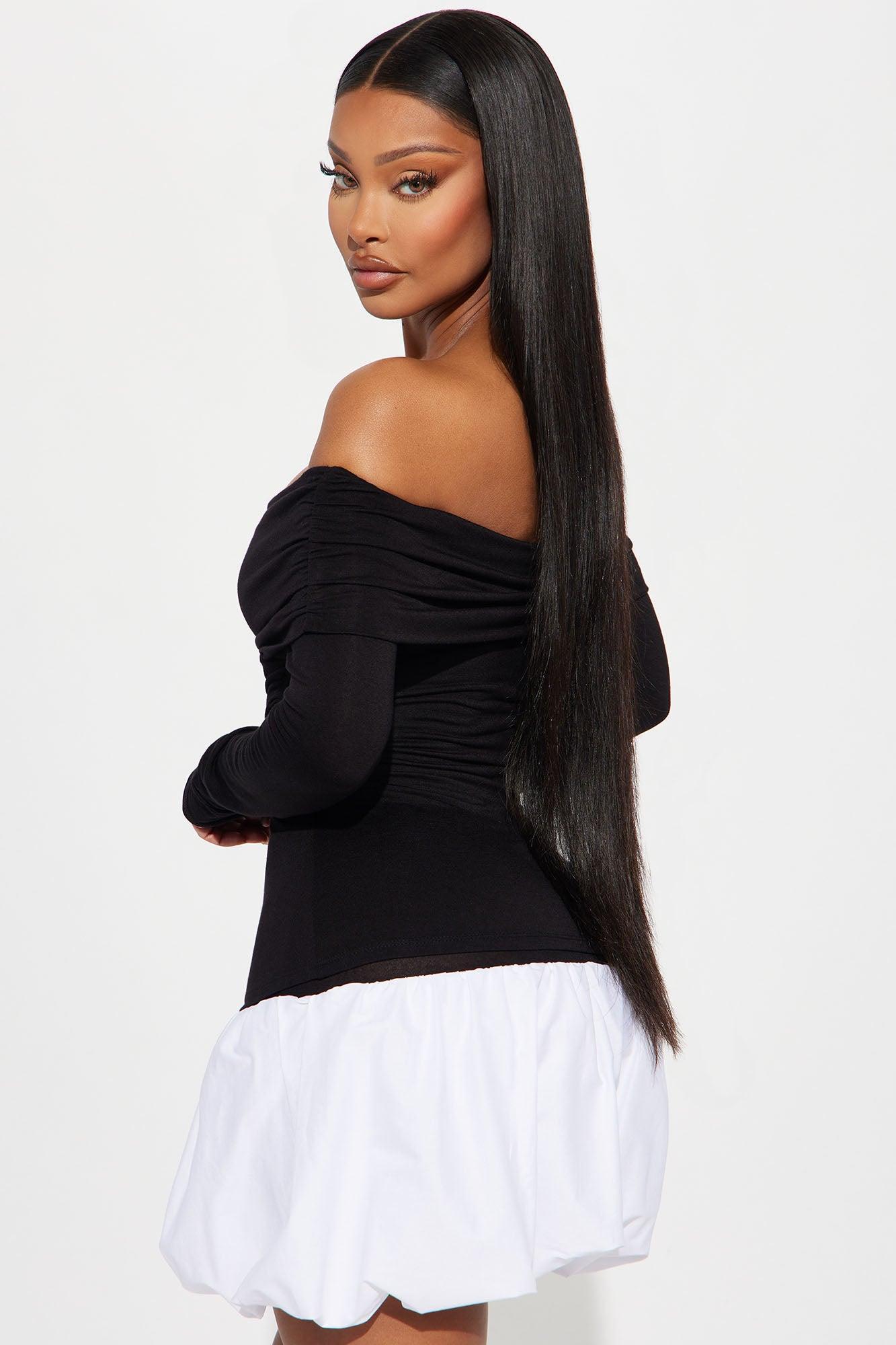 Rich Energy Bubble Mini Dress - Black/White Product Image
