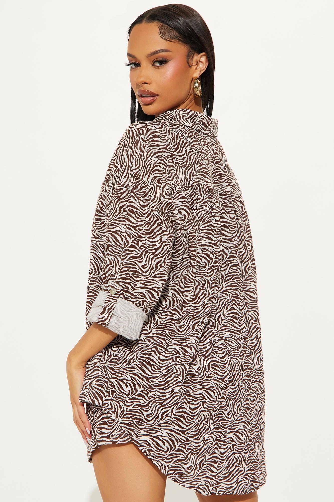 Urban Safari Animal Print Short Set - Brown Combo Product Image