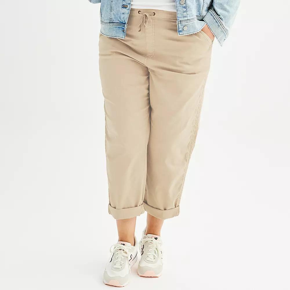 Plus Size Sonoma Goods For Life® Easy Paper Bag Waist Capri, Women's, Size: 5XL, Trinity Gray Product Image