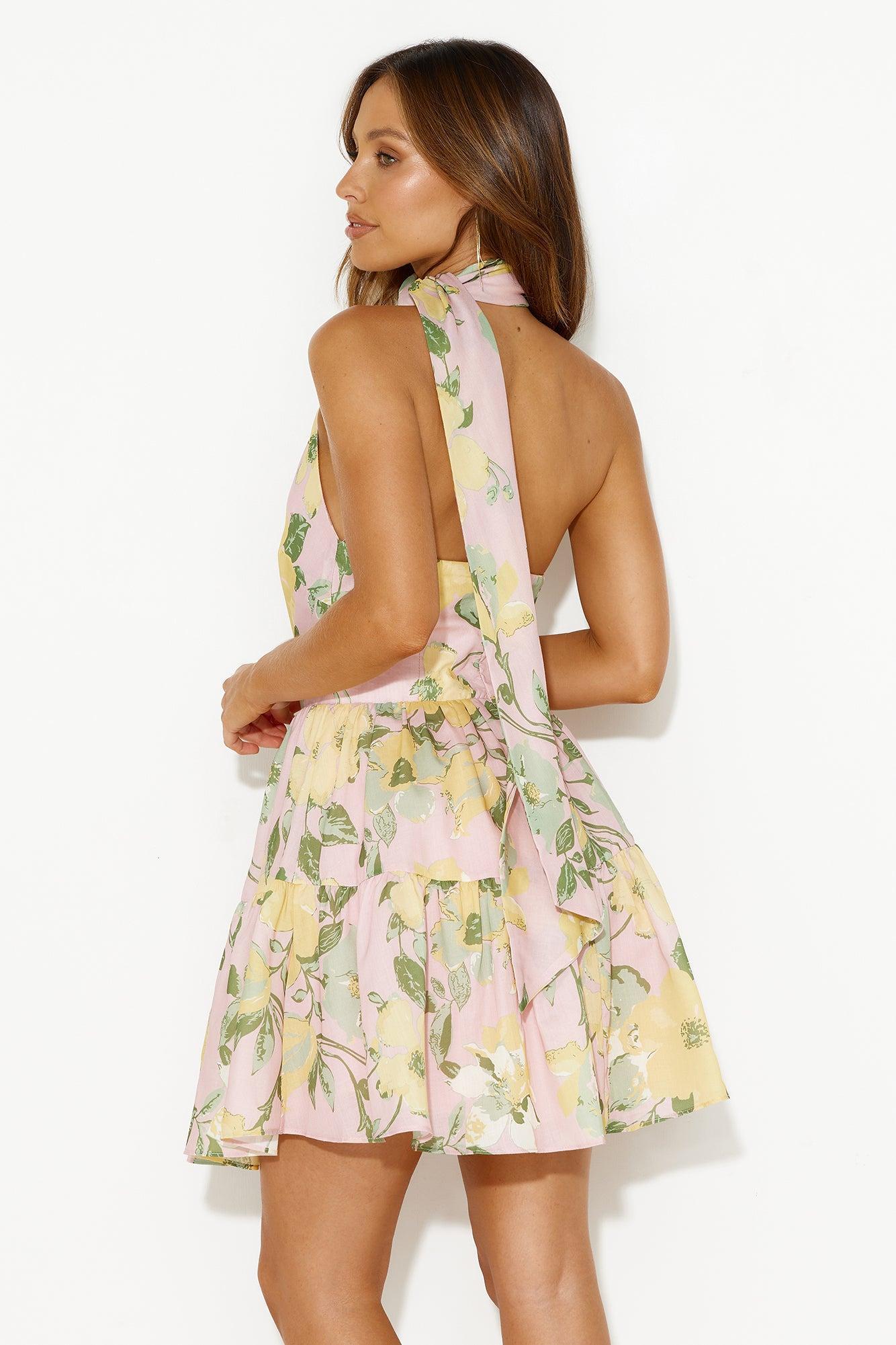 Exclusive Status Neck Wrap Mini Dress Pink Product Image