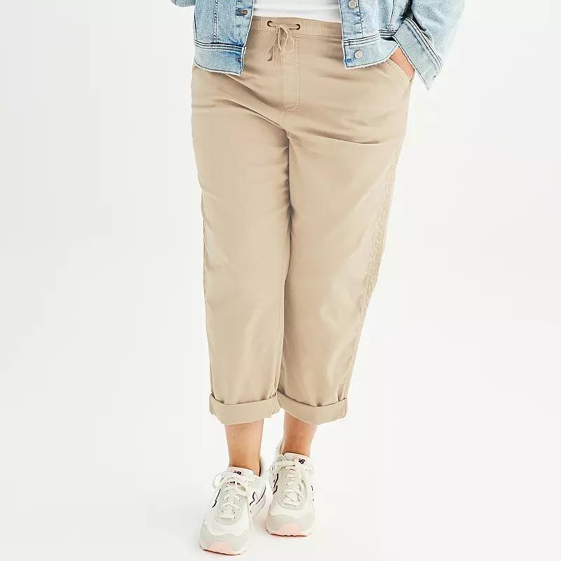 Plus Size Sonoma Goods For Life® Easy Paper Bag Waist Capri, Women's, Size: 5XL, Trinity Gray Product Image