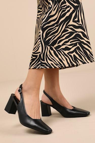 Whitlee Black Slingback Pumps Product Image