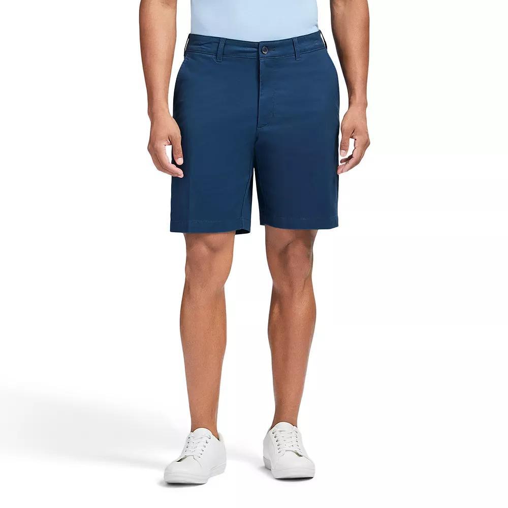 Men's IZOD Saltwater Flat Front Chino Shorts, Size: 34, Cadet Blue Product Image