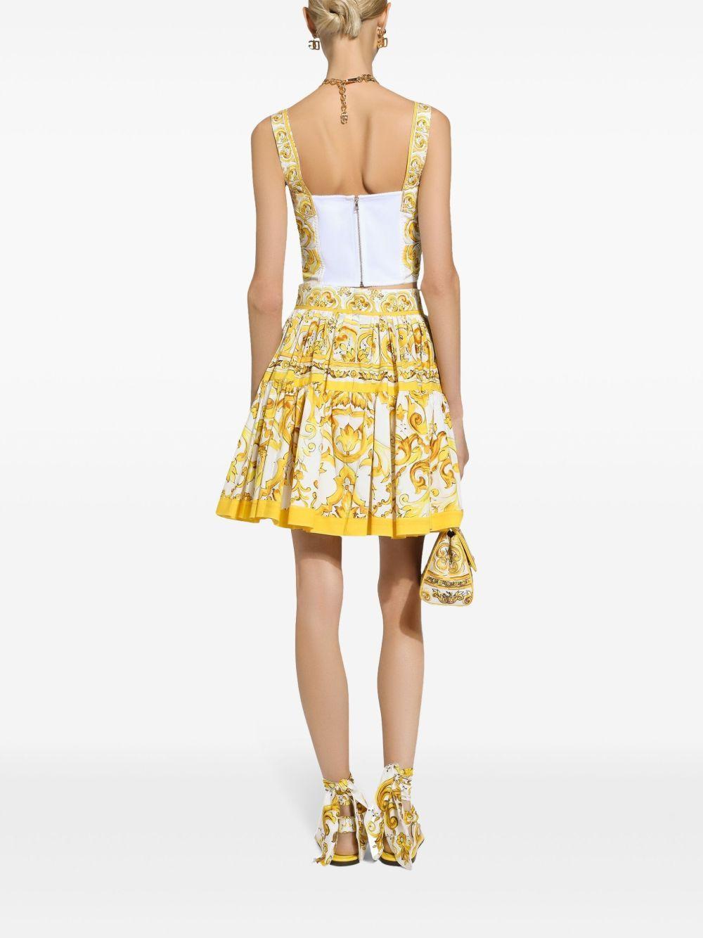Majolica-print corset crop top Product Image