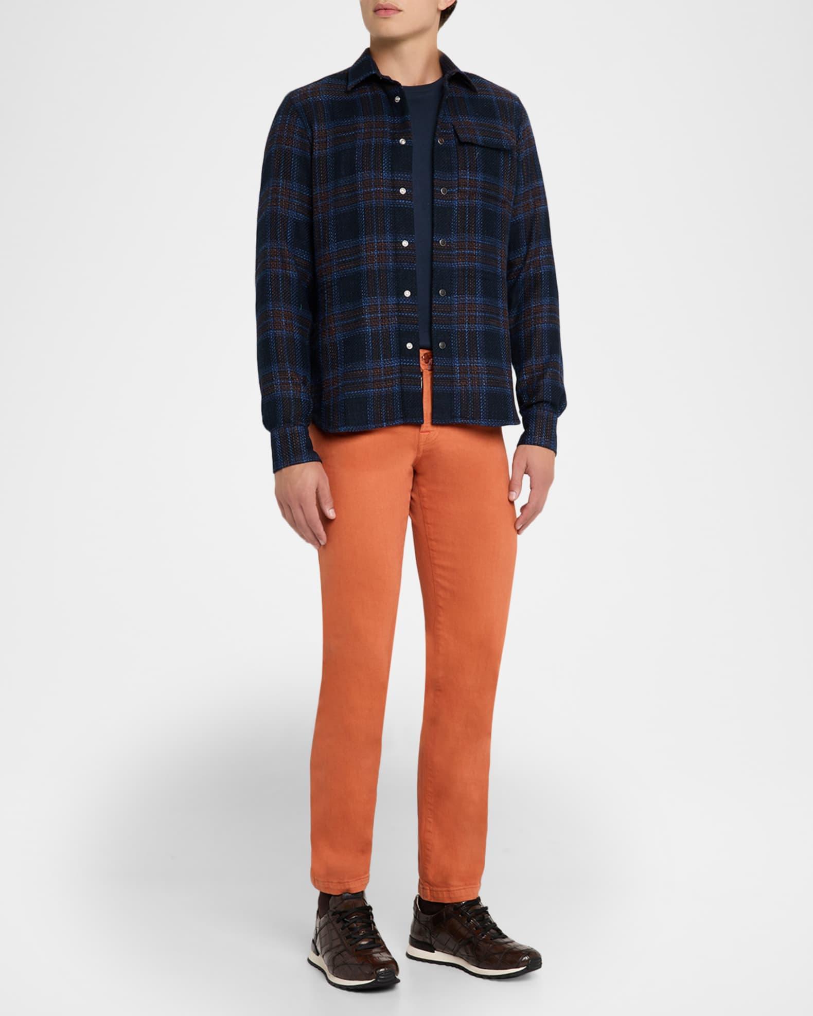 Men's Wool-Blend Plaid Snap-Front Overshirt Product Image
