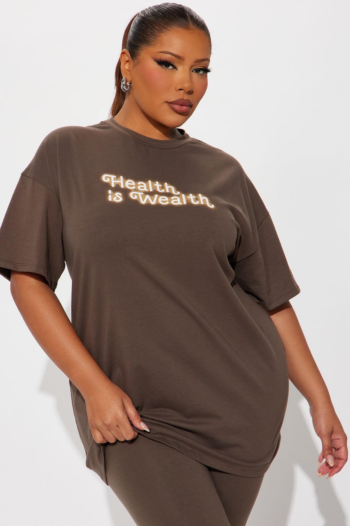Health Is Wealth Legging Set - Brown Product Image