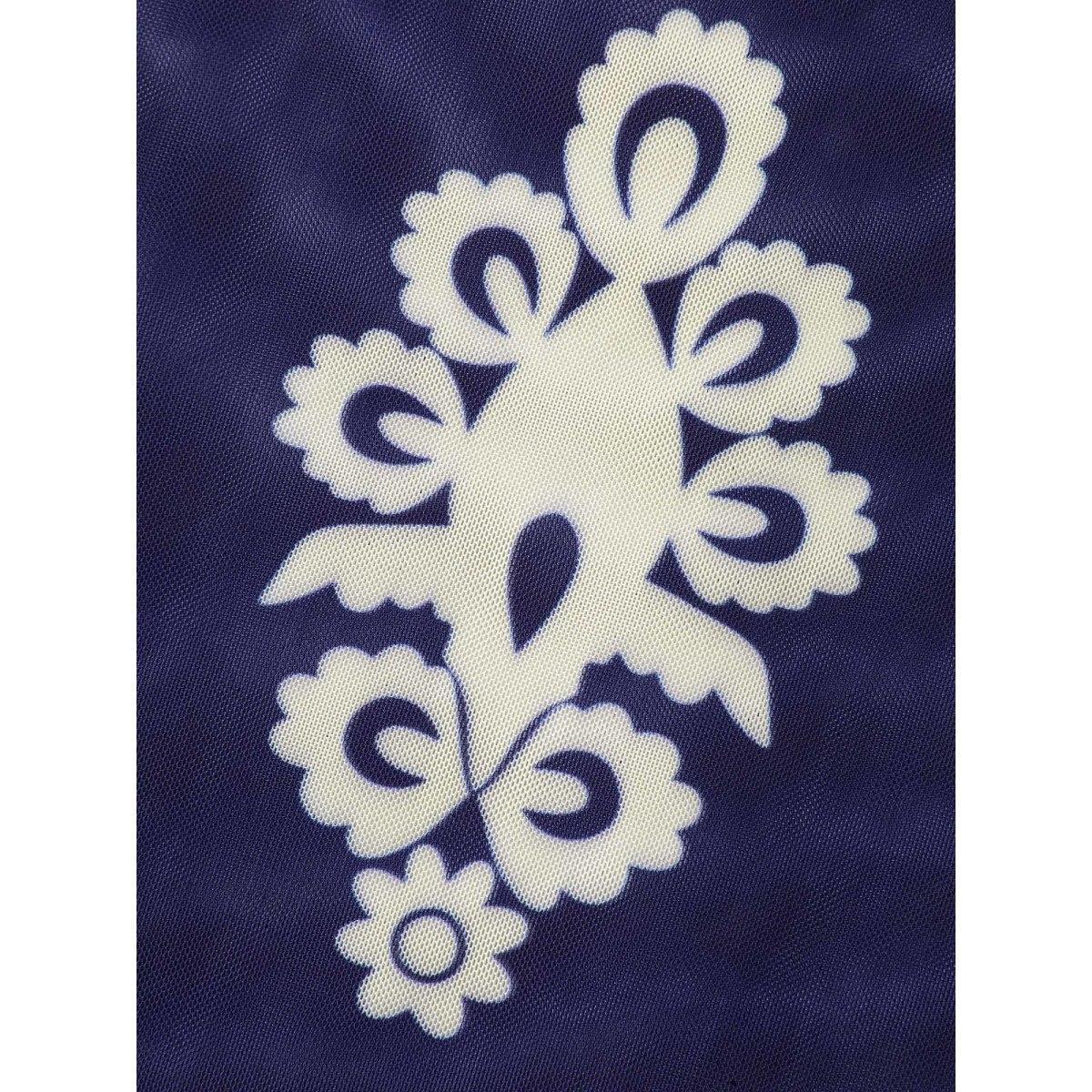 Plus Size Two-Piece Boho Print Sarong Swimsuit Women's Swimwear Indigo Beach Contrast Curve Bathing Suits High stretch One Pieces BloomChic 26/4X Product Image