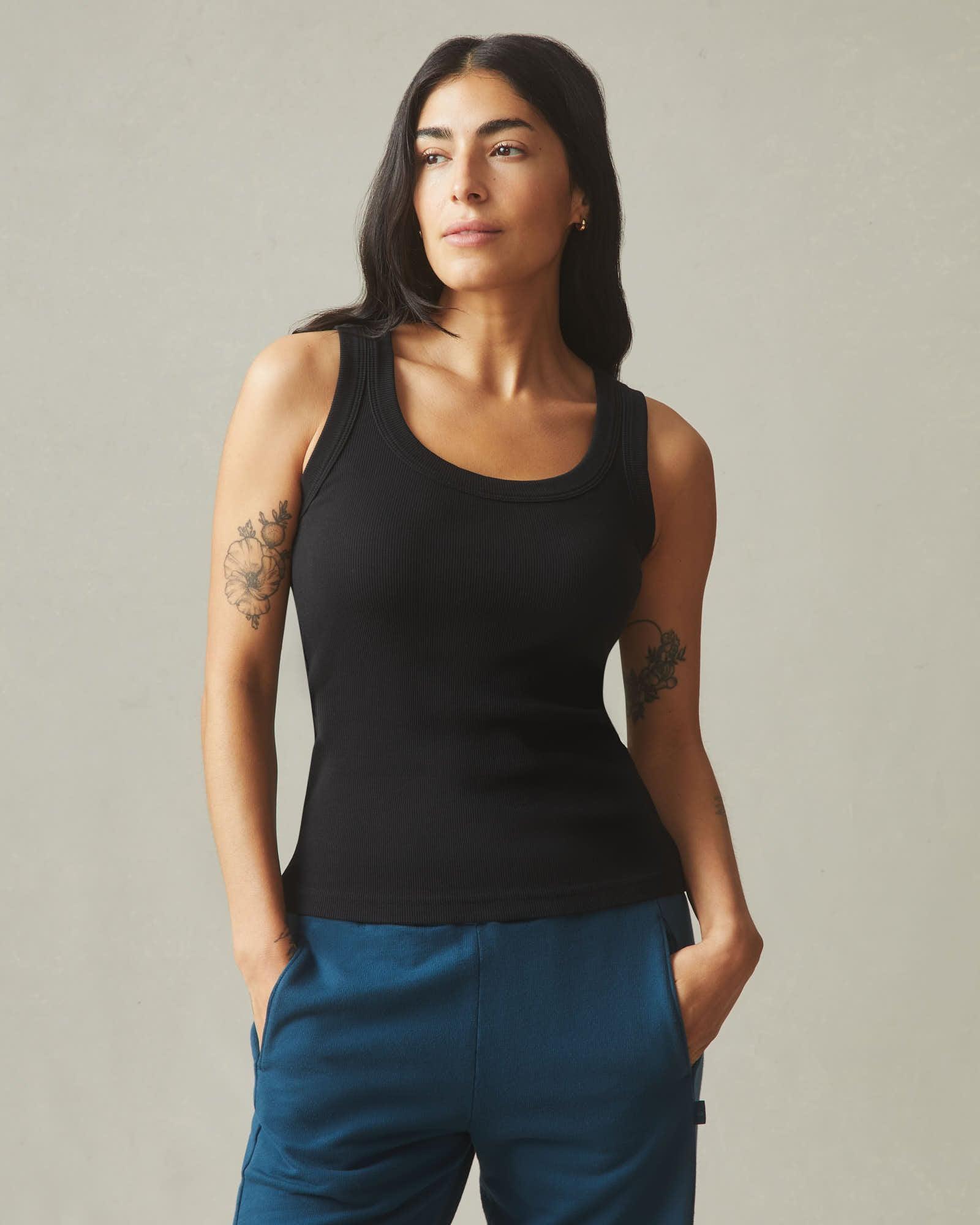 Women's Rib Tank - Black Product Image
