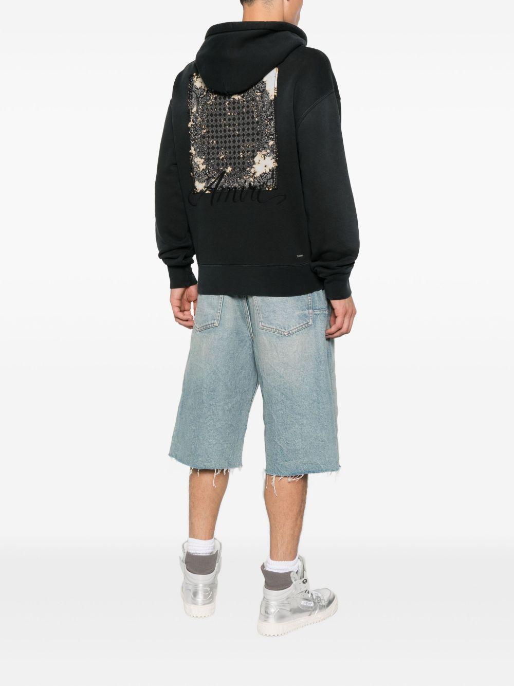 embroidered drawstring hoodie Product Image