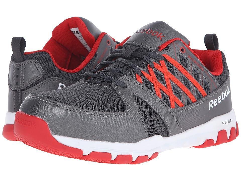 Reebok Work Sublite Work Men's Steel-Toe Shoes, Size: 8 Wide, Gray Red Product Image