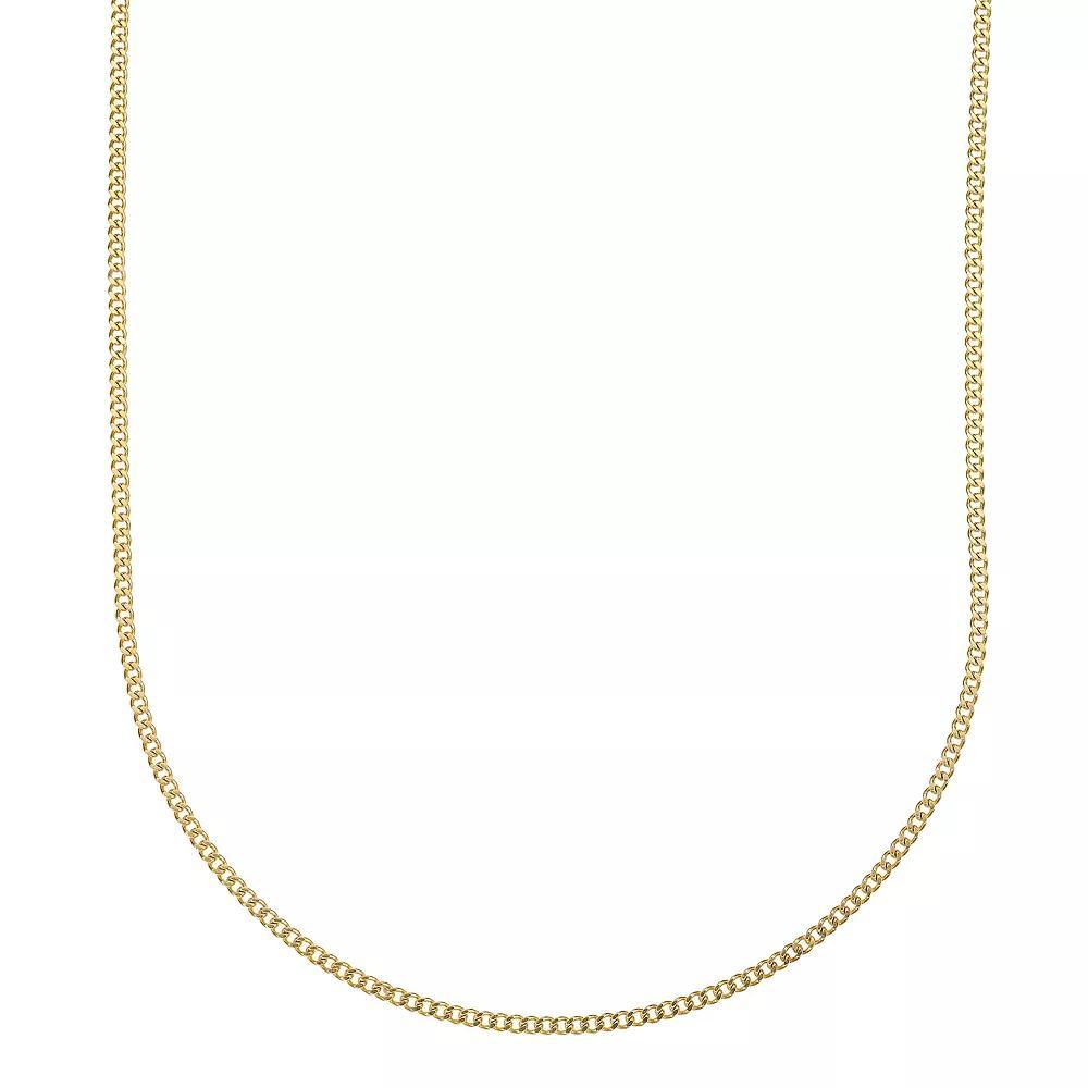 Men's LYNX Stainless Steel 2 mm Curb Chain Necklace, Size: 18" Product Image