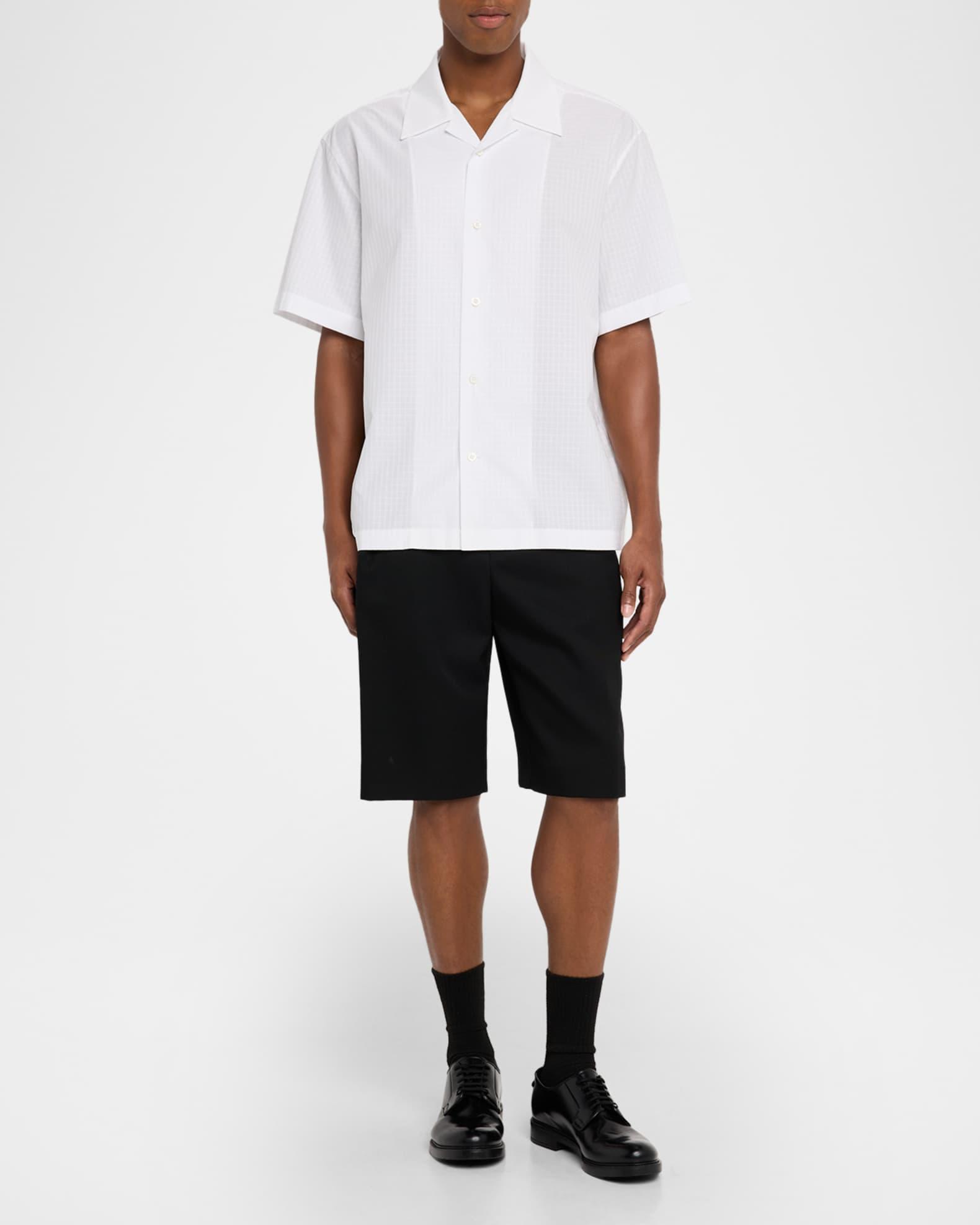 Men's Boxy Fit Grid Check Short-Sleeve Shirt Product Image